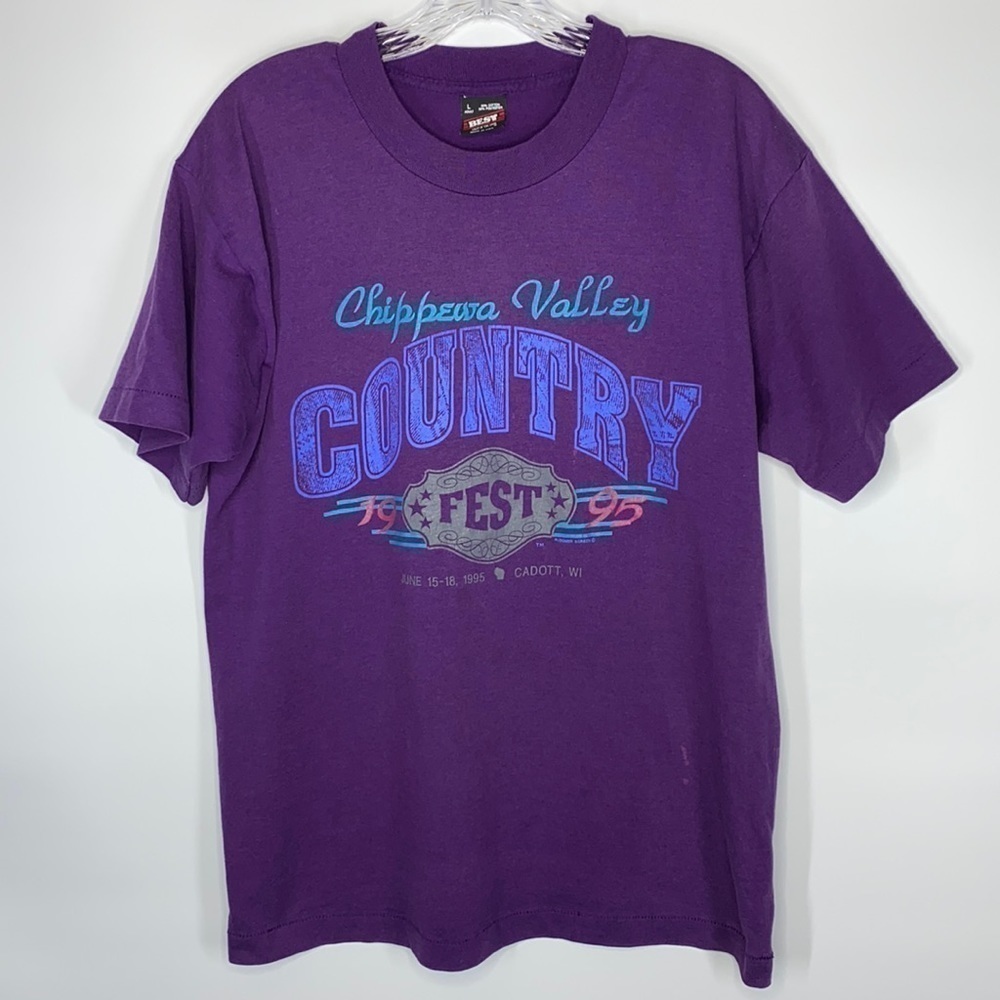Vintage Chippewa Valley County Fest, Wisconsin 1995 Tshirt Purple Size Large